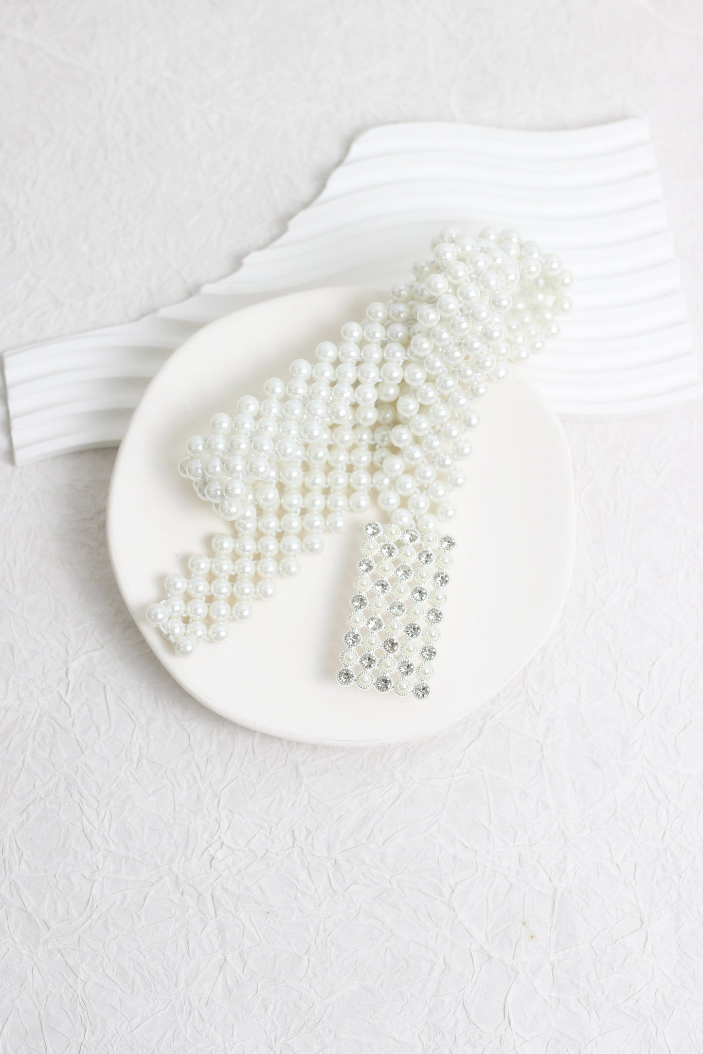 A2501DHS68784 - Elegant Multi-Layer Pearl Belt with Rhinestone Buckle