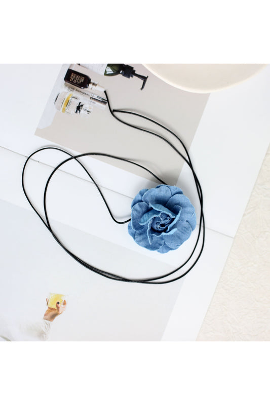A2502XX34890 - Floral Ribbon Choker Necklace