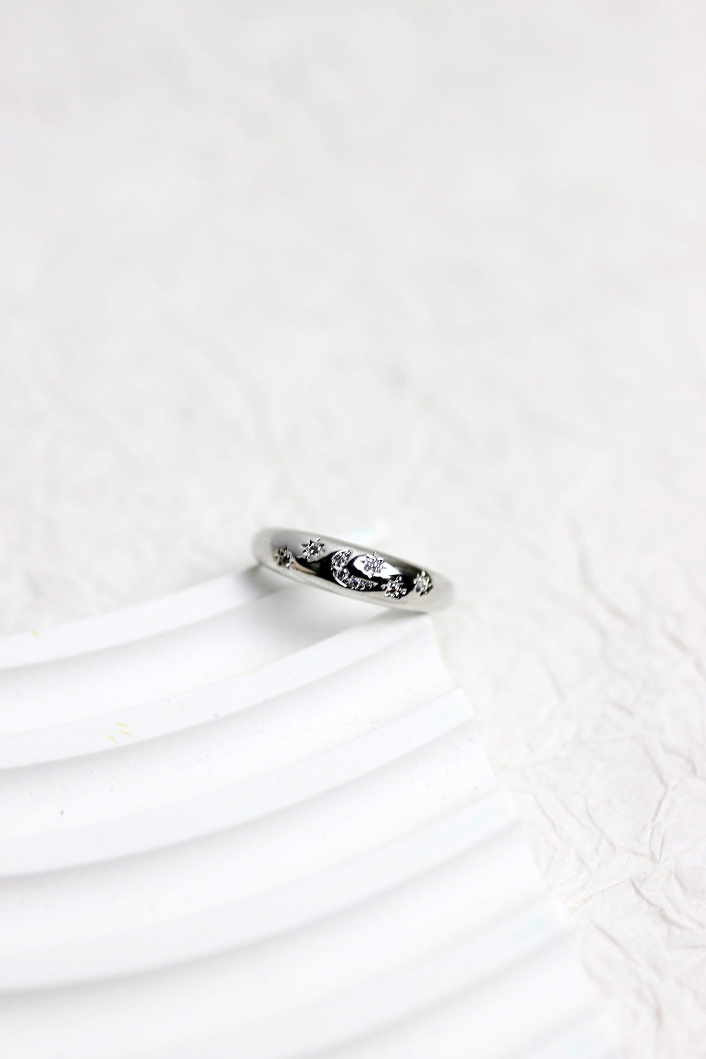 A2502YQ27363 - Silver Floral Adjustable Ring Set