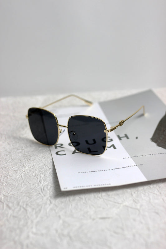 A2503KD78871 - Luxury Square Frame Metal Sunglasses