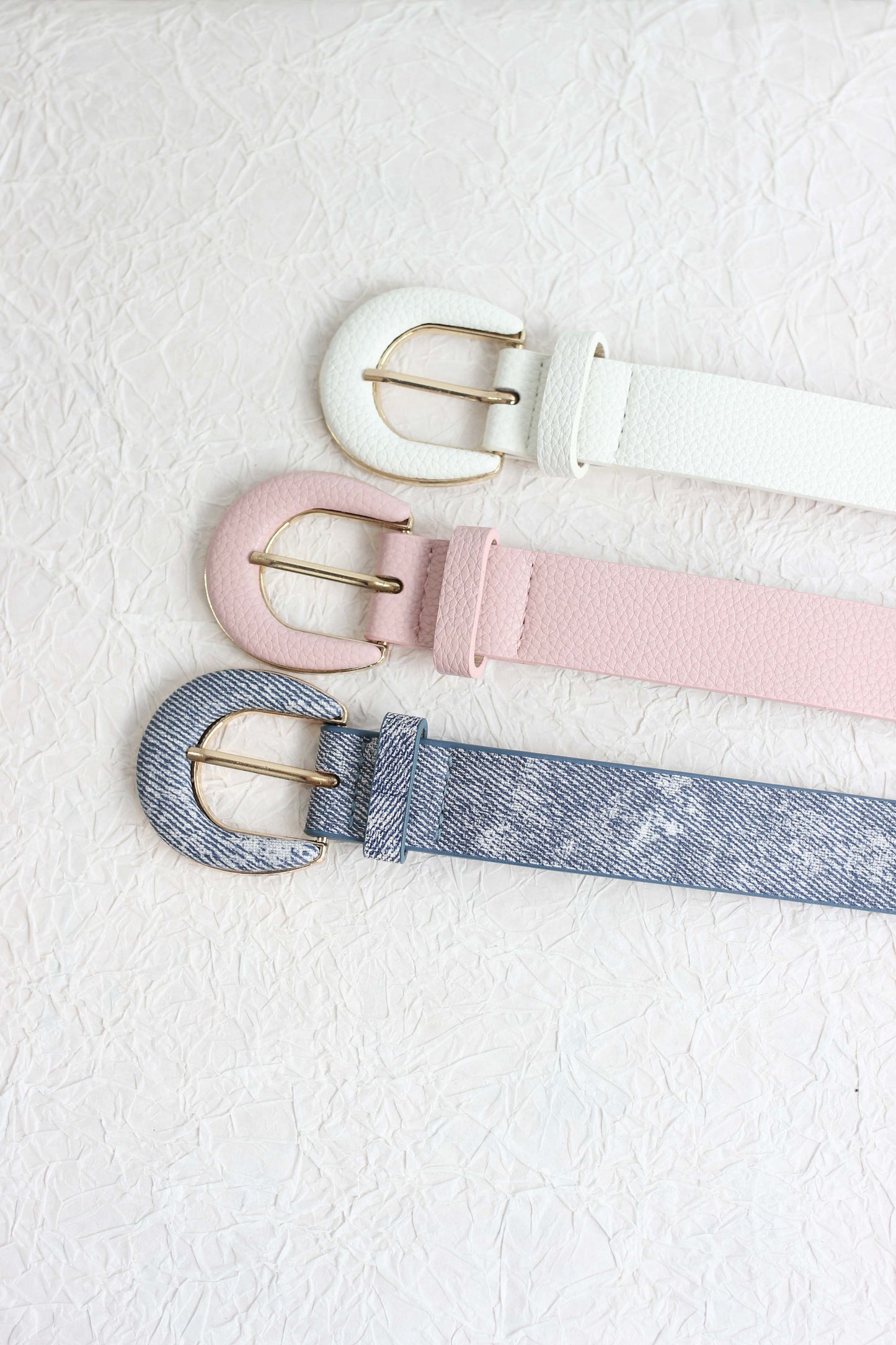A2503NY91231 - Soft Pastel Faux Leather Belt with Oval Buckle