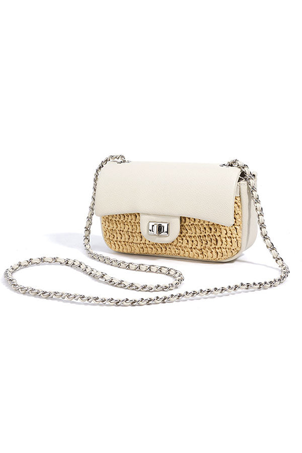 A2503XL25235 - Luxury Woven Leather & Straw Crossbody Bag