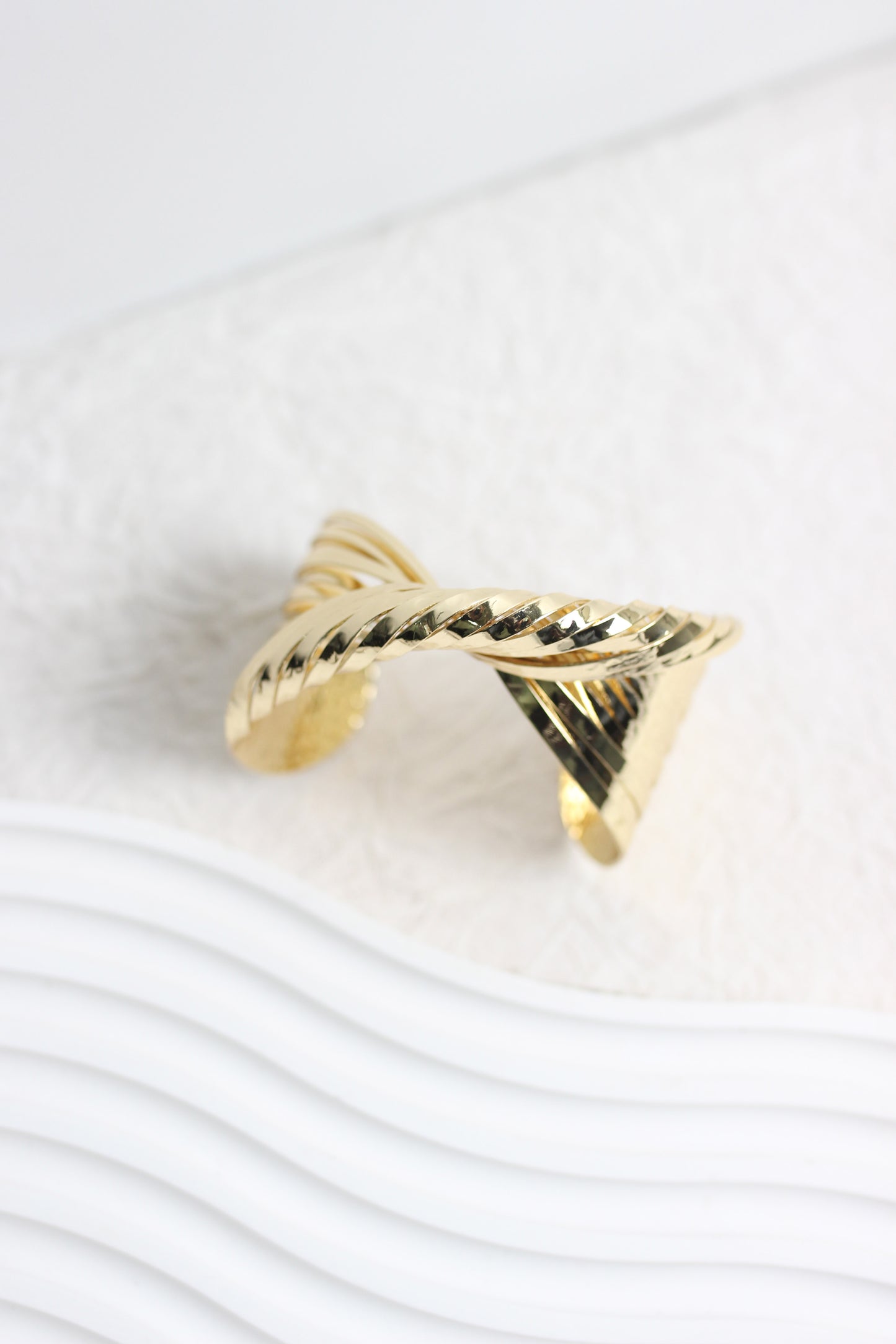 A2503ZL73593 - Twisted Gold-Tone Open Cuff Bracelet