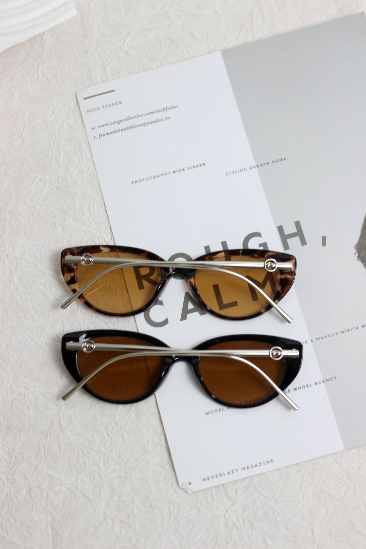 A2504AOR27461 - Retro Cat-Eye Sunglasses with Metal Temples