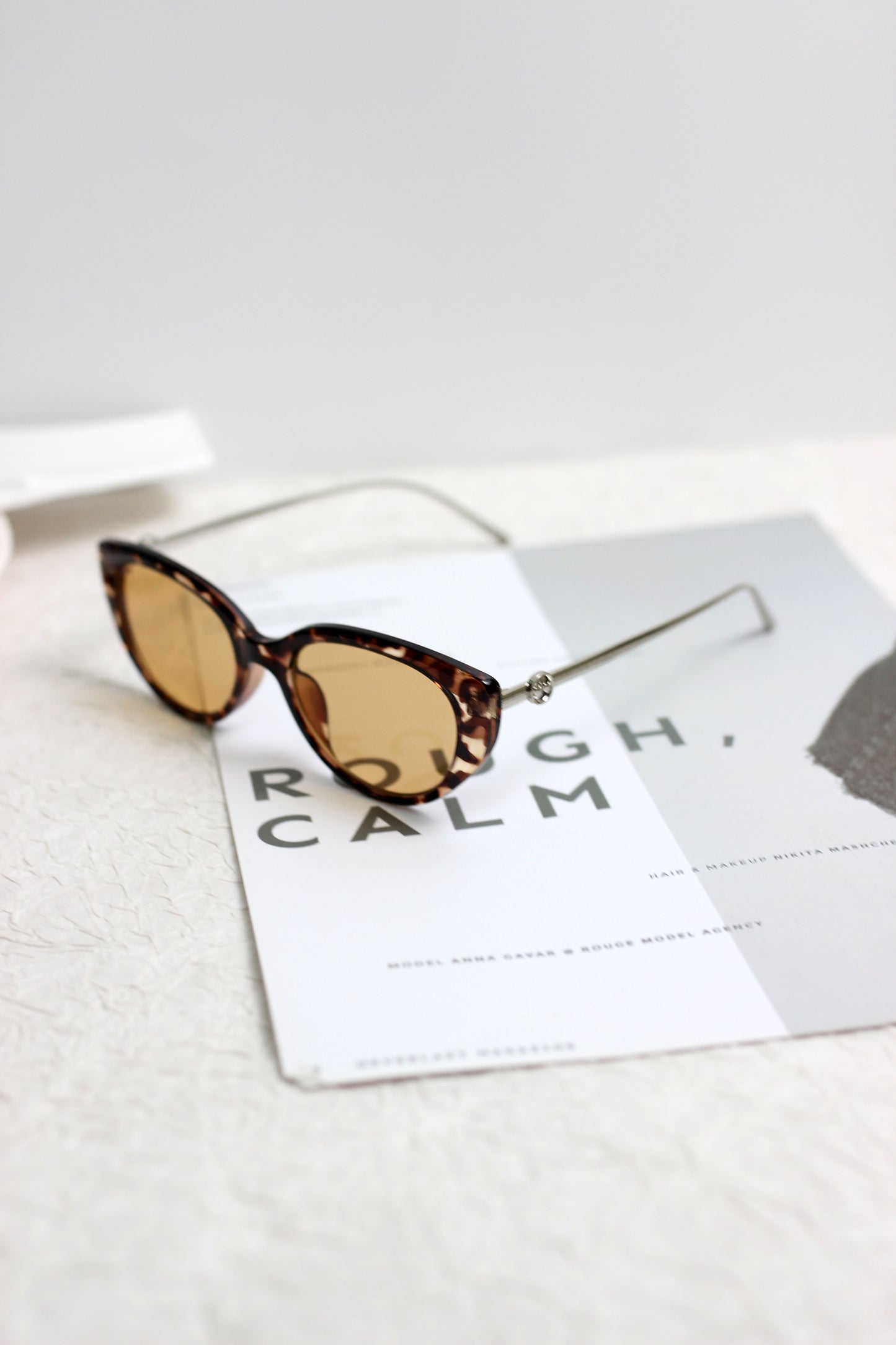 A2504AOR27461 - Retro Cat-Eye Sunglasses with Metal Temples