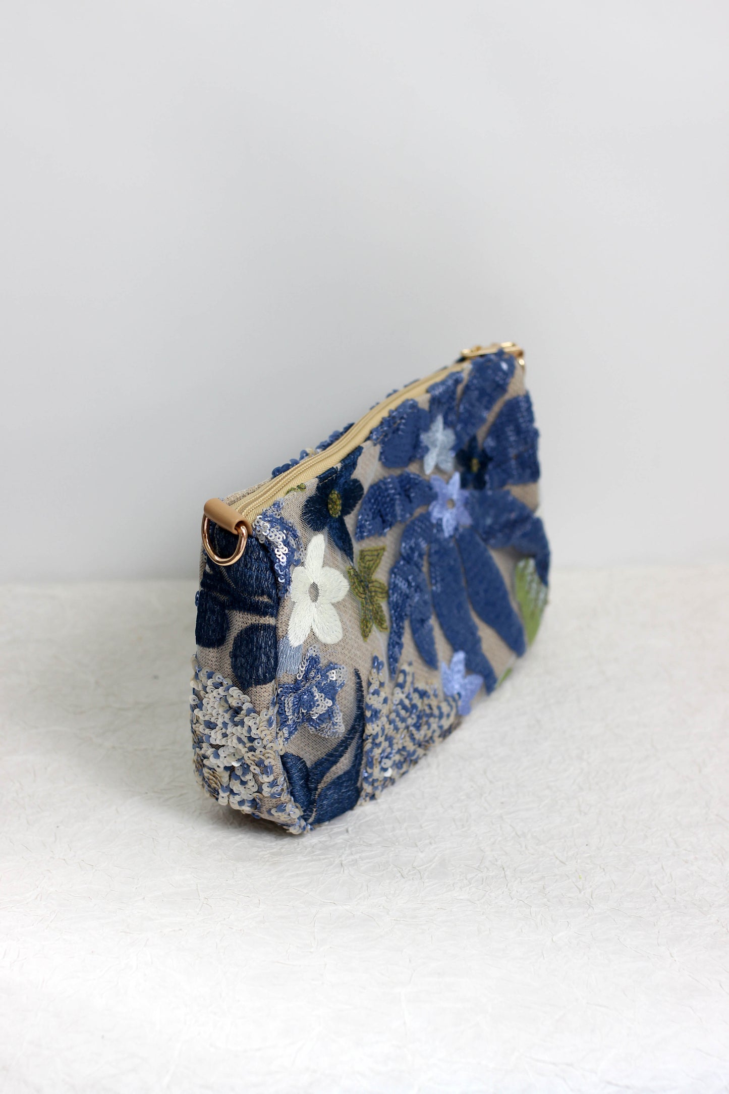 A2504OUY26557 - Floral Embroidered Sequin Mini Shoulder Bag