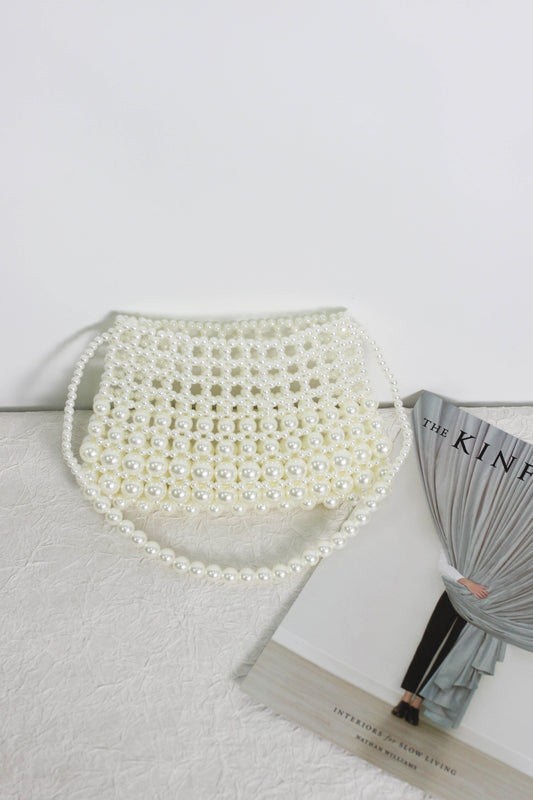 A2506YCYL35128 - Pearl Beaded Evening Shoulder Bag
