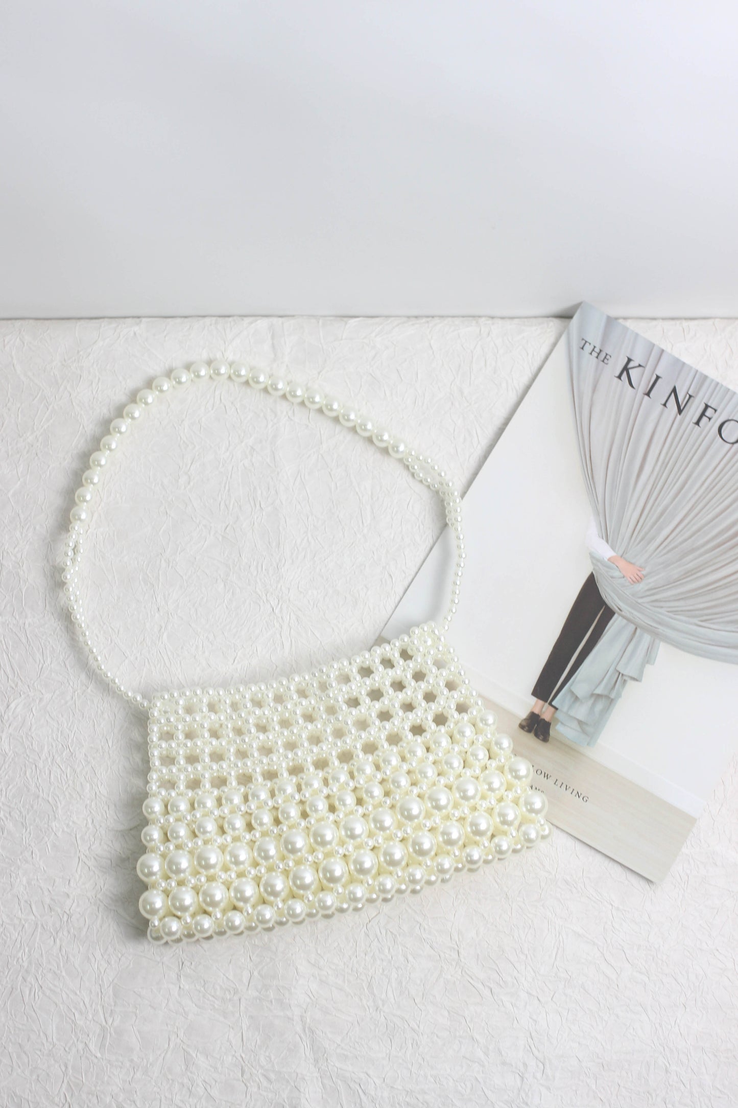 A2506YCYL35128 - Pearl Beaded Evening Shoulder Bag