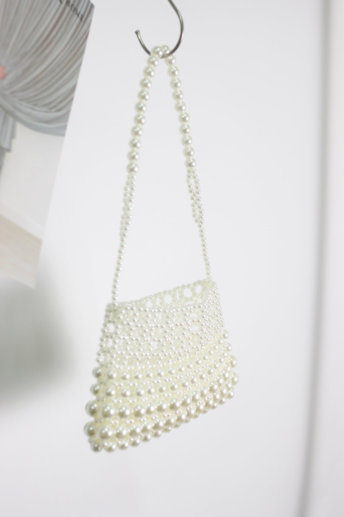 A2506YCYL35128 - Pearl Beaded Evening Shoulder Bag