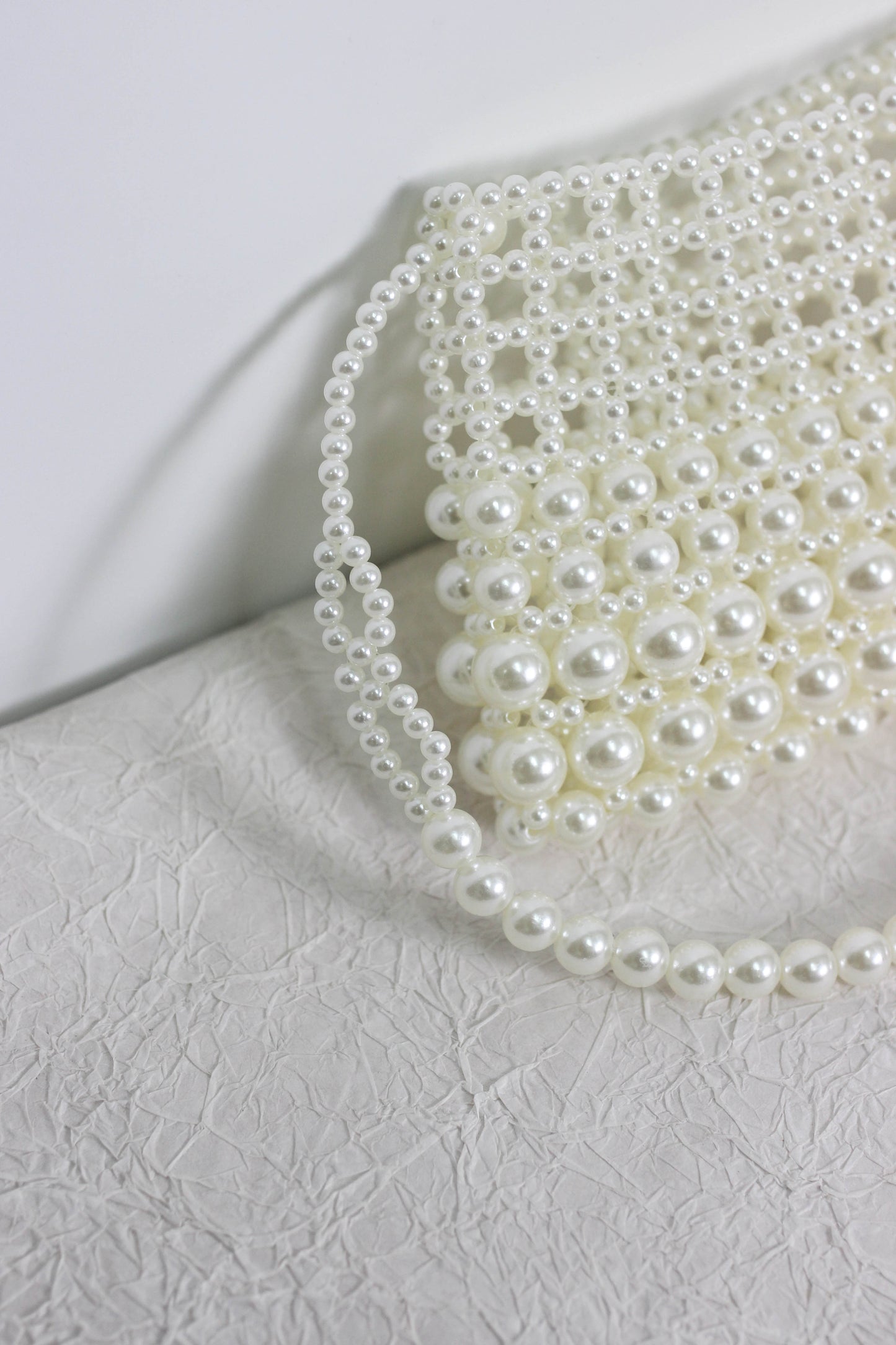 A2506YCYL35128 - Pearl Beaded Evening Shoulder Bag