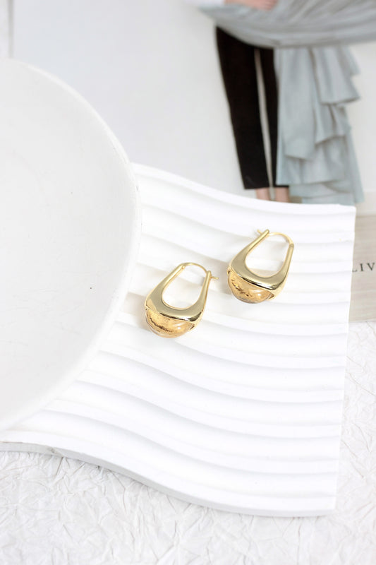 A2507FDX76911 - Modern Drop-Shaped Hoop Earrings