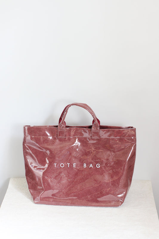 A2507LS23411 - Glossy PU Tote Bag ¨C Minimalist Daily Handbag