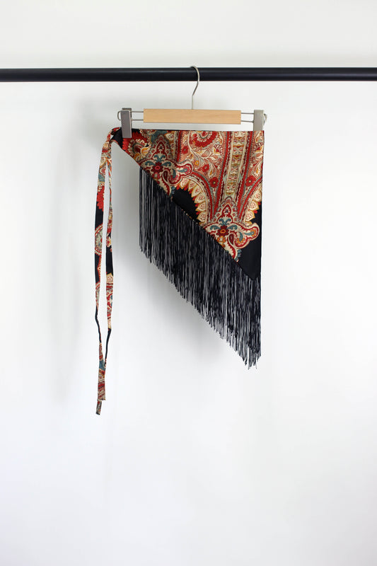 A2507MJ38252 - Boho Fringe Wide Waist Wrap Belt