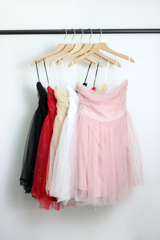 D2412DY86720 - Sparkling Tulle Strapless Mini Dress