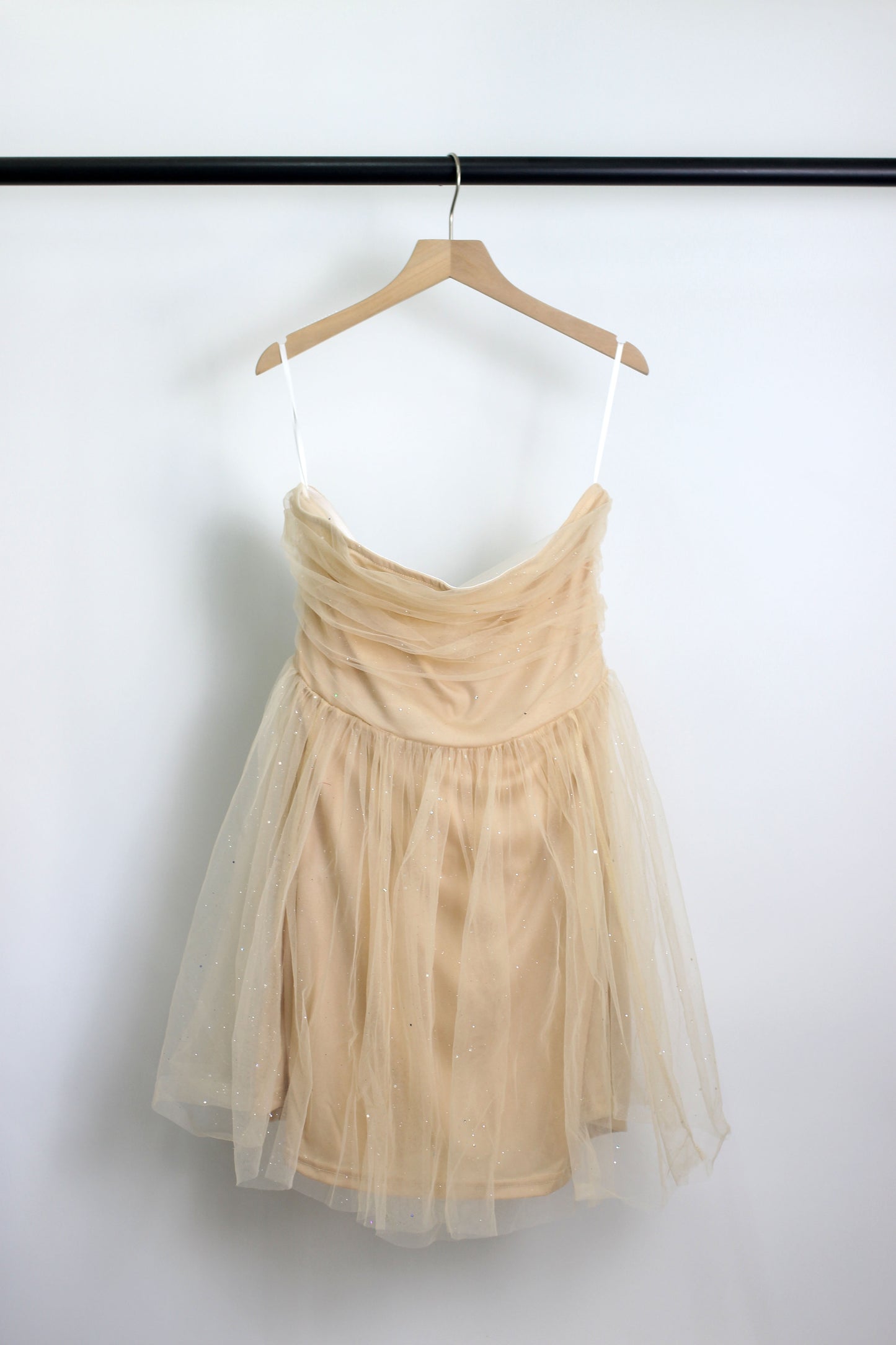 D2412DY86720 - Sparkling Tulle Strapless Mini Dress