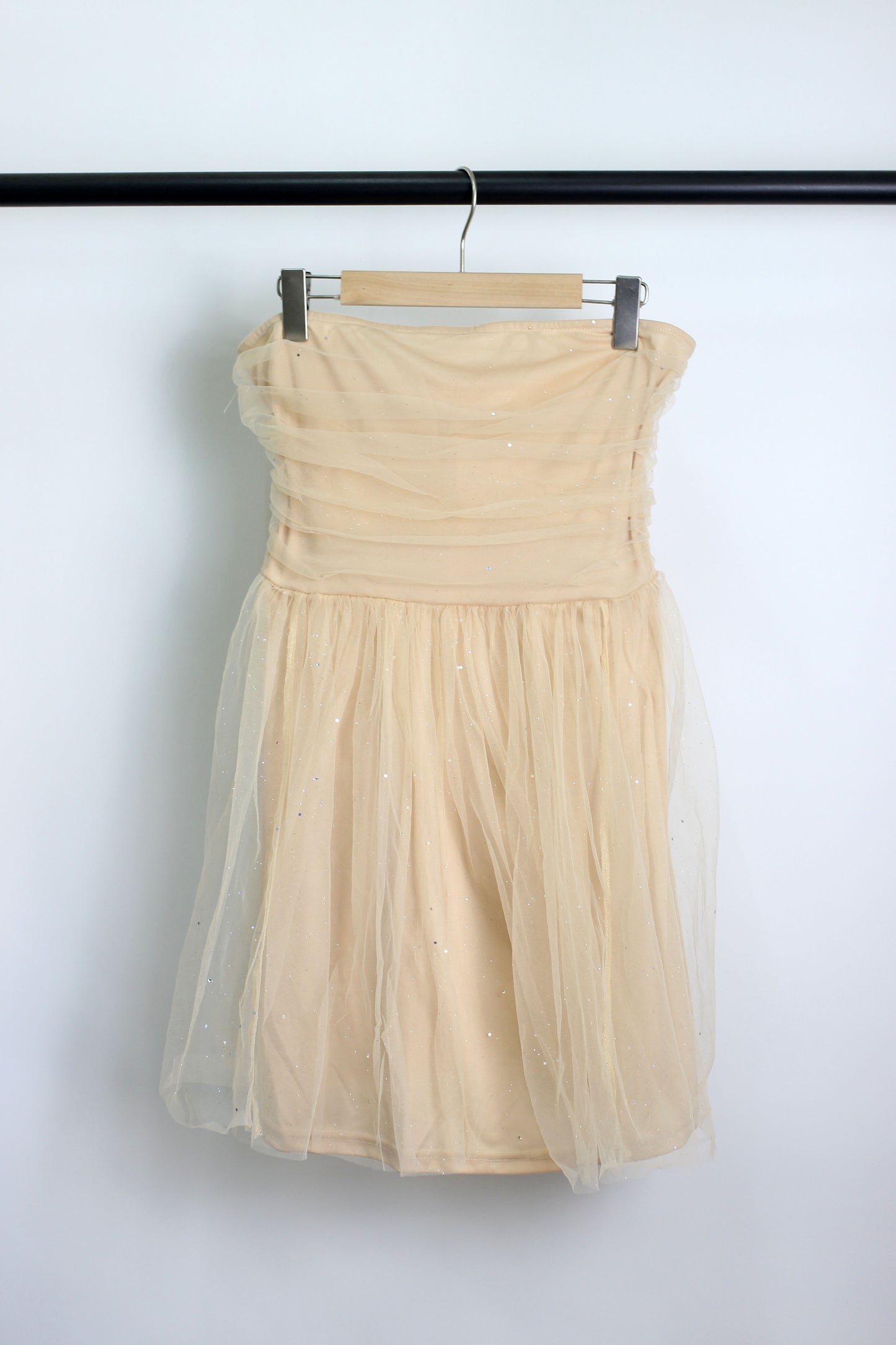 D2412DY86720 - Sparkling Tulle Strapless Mini Dress