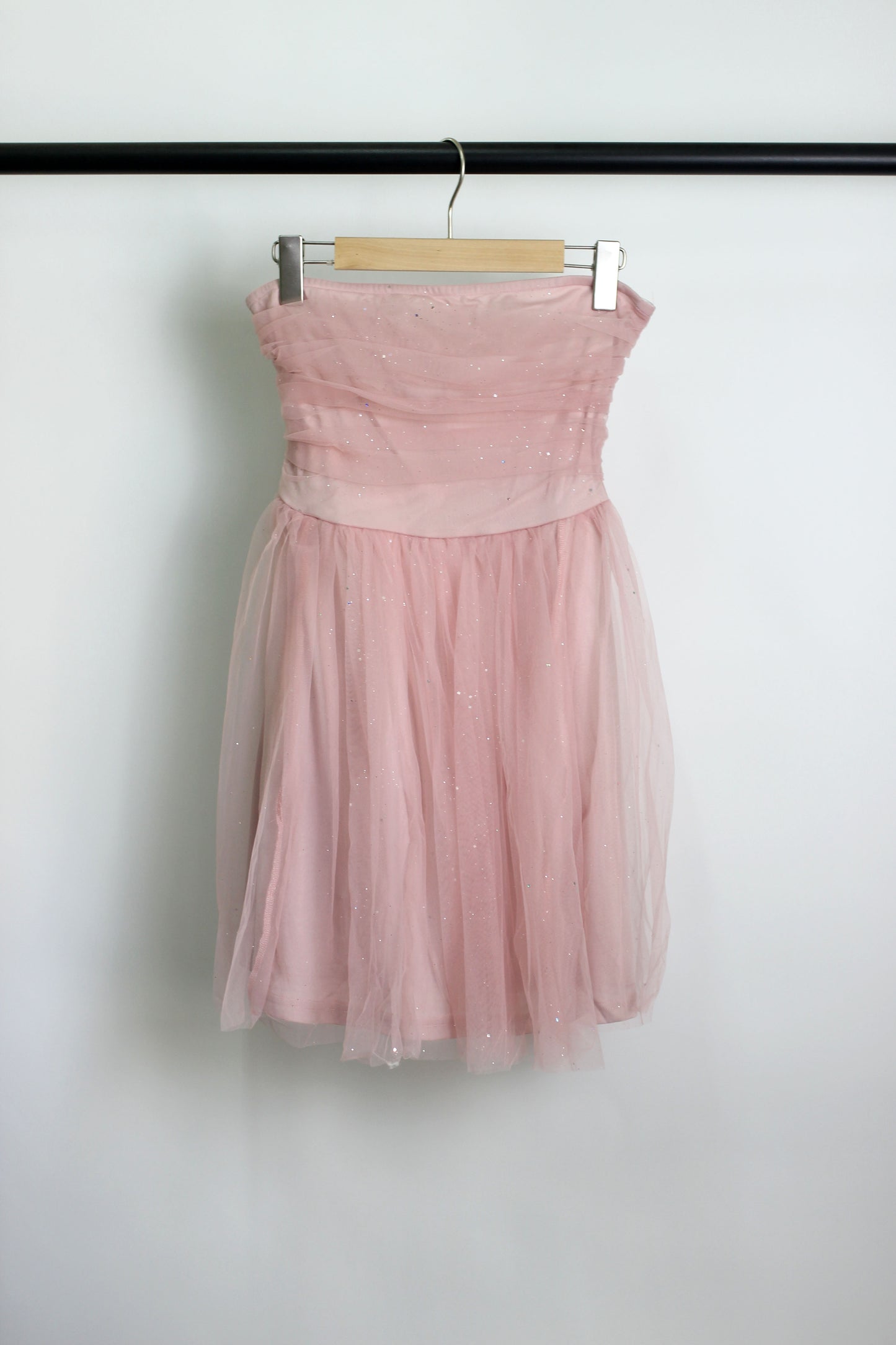 D2412DY86720 - Sparkling Tulle Strapless Mini Dress