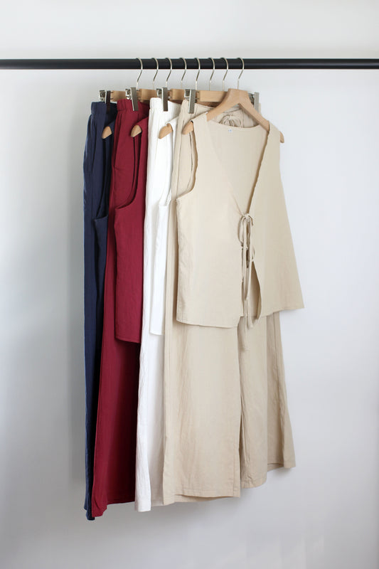 E2503DY14204 - Women?¡¥s Sleeveless V-Neck Tie Top & Wide-Leg Pants