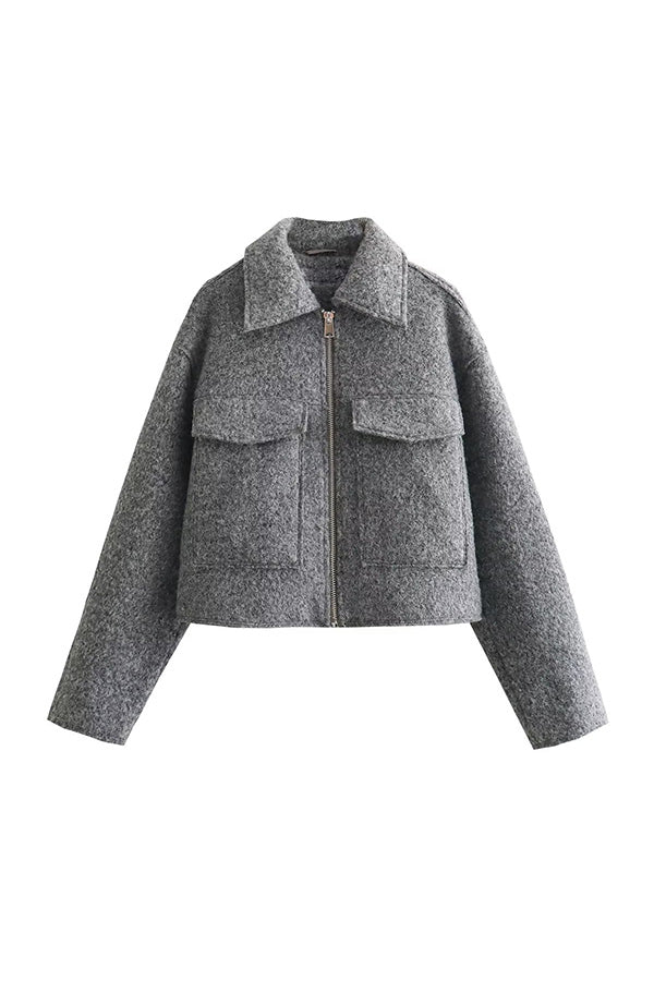 J2508KBZ02 - Women’s Cropped Zip-Up Jacket