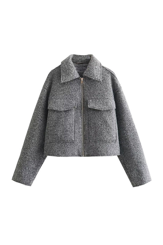 J2508KBZ02 - Women’s Cropped Zip-Up Jacket