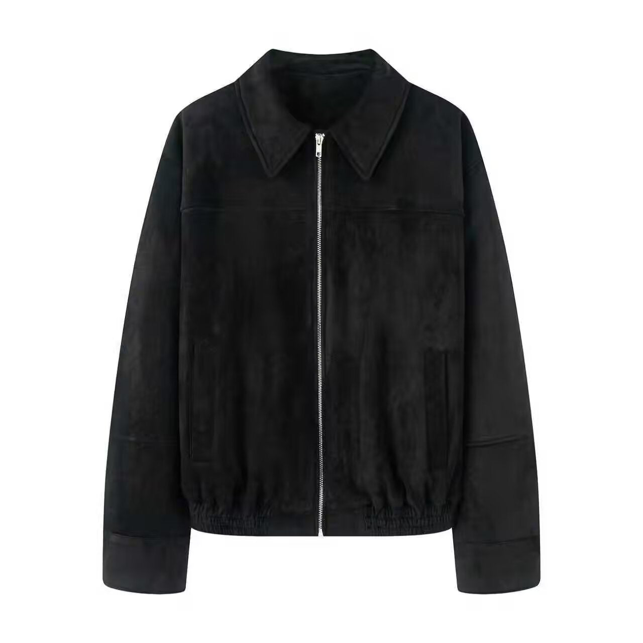 J2508KBZ01 - Unisex Polyester Suede Zip-Up Jacket