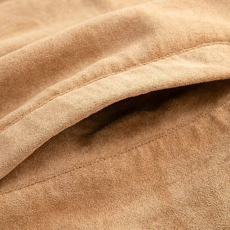J2508KBZ01 - Unisex Polyester Suede Zip-Up Jacket