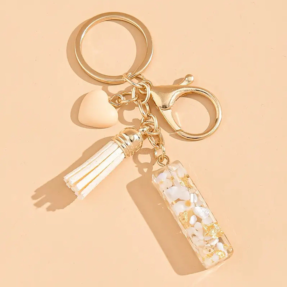 A2507HY24437 - Resin Letter Keychain with Tassel ¨C Personalized Monogram Charm