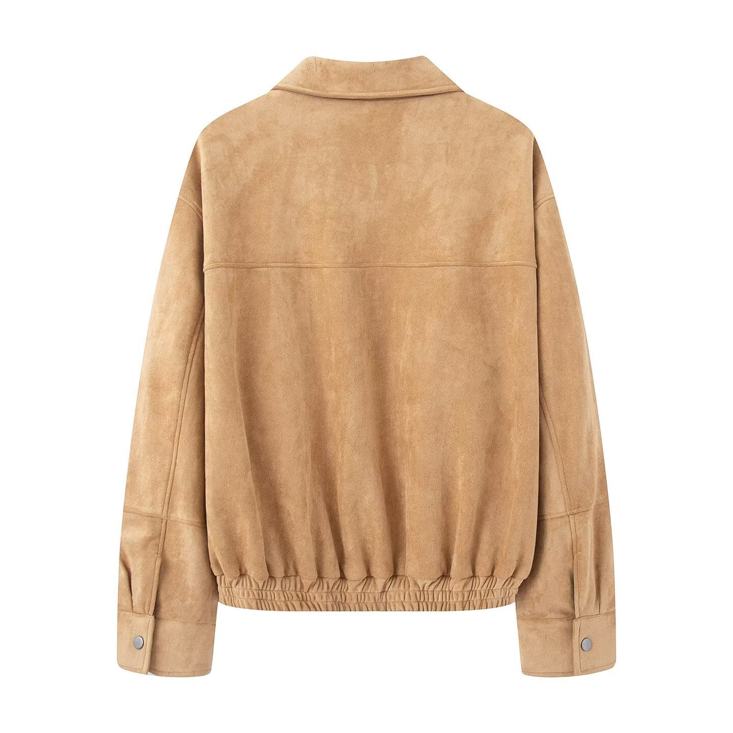 J2508KBZ01 - Unisex Polyester Suede Zip-Up Jacket