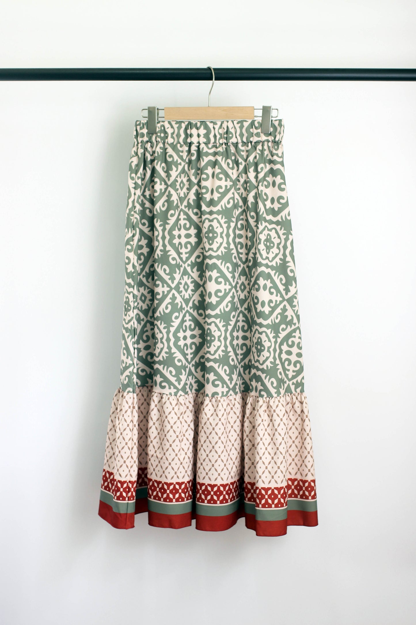 S2408YR31223 - Bohemian Print Maxi Skirt