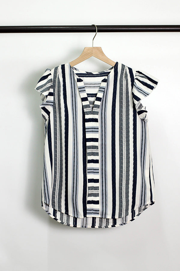 T2403YIB30263 - GET TO WORK STRIPED TOP