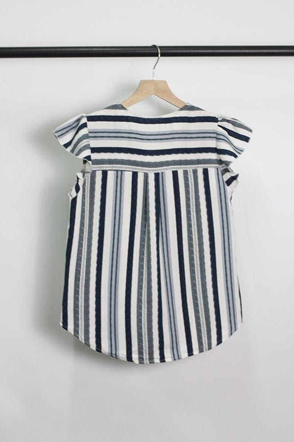 T2403YIB30263 - GET TO WORK STRIPED TOP