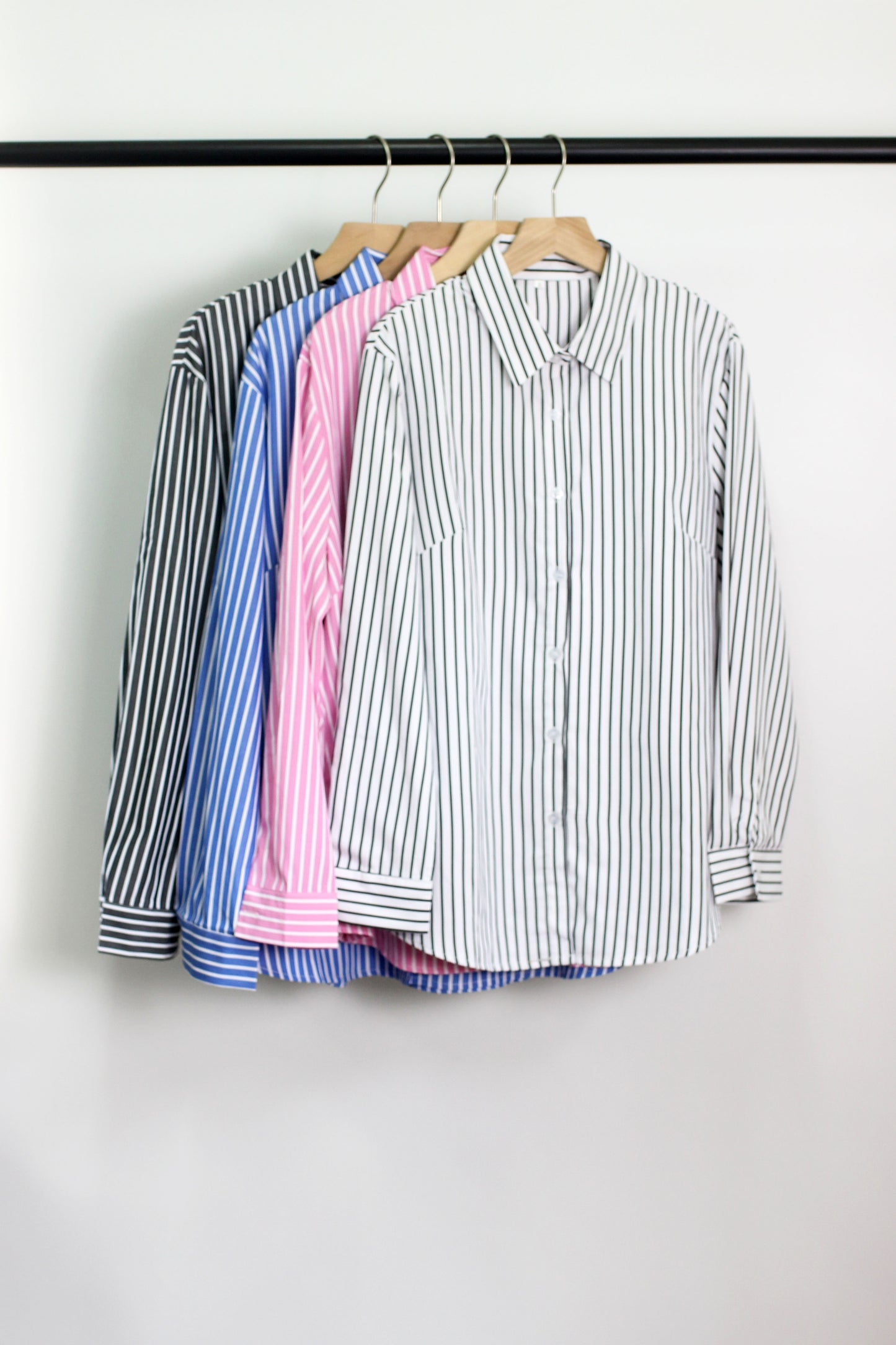 T2406ASJP53055 - CLASSIC STRIPE LONG SLEEVE BLOUSE