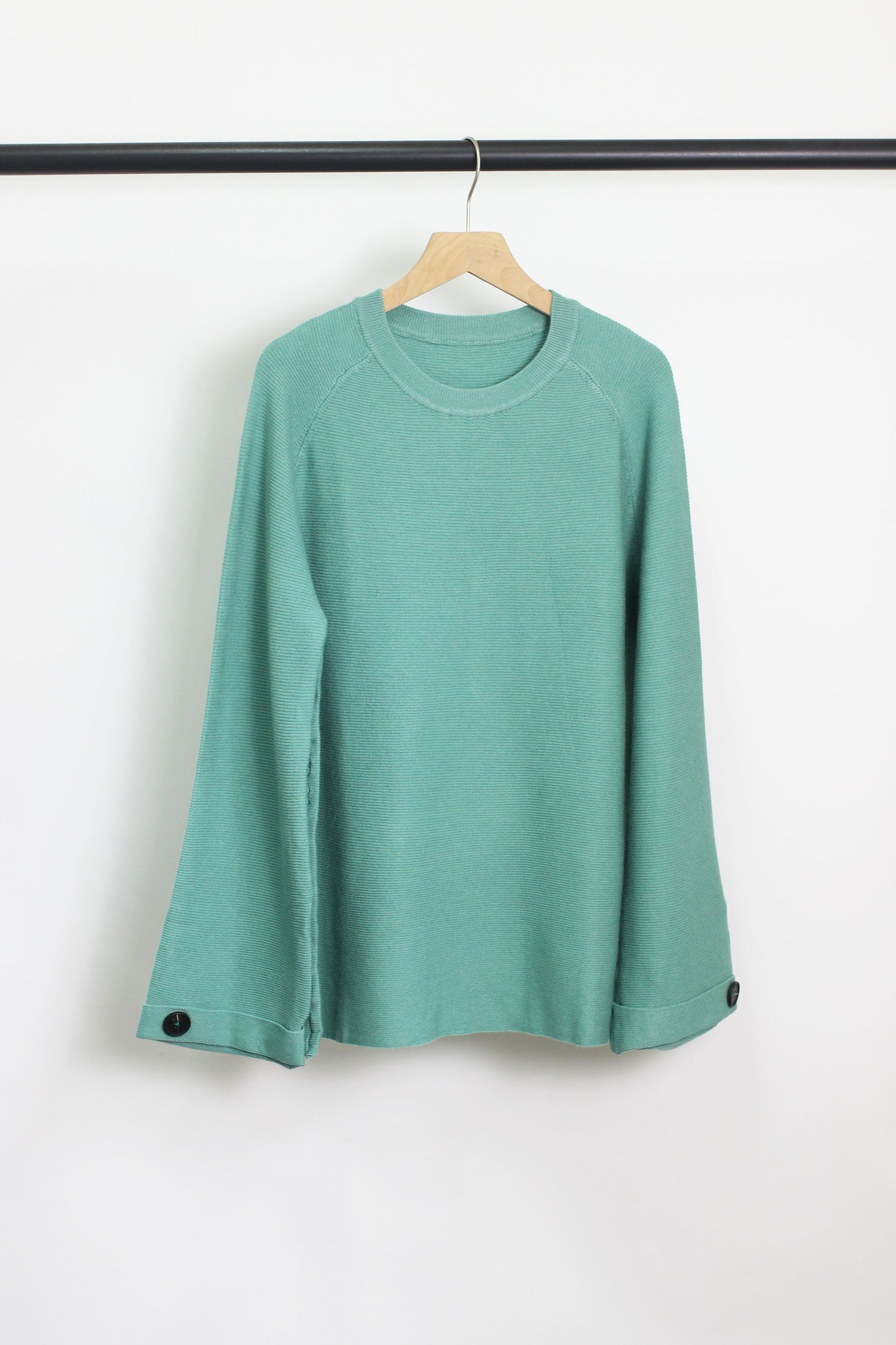 T2408MD20061 - Ribbed Knit Button Cuff Pullover