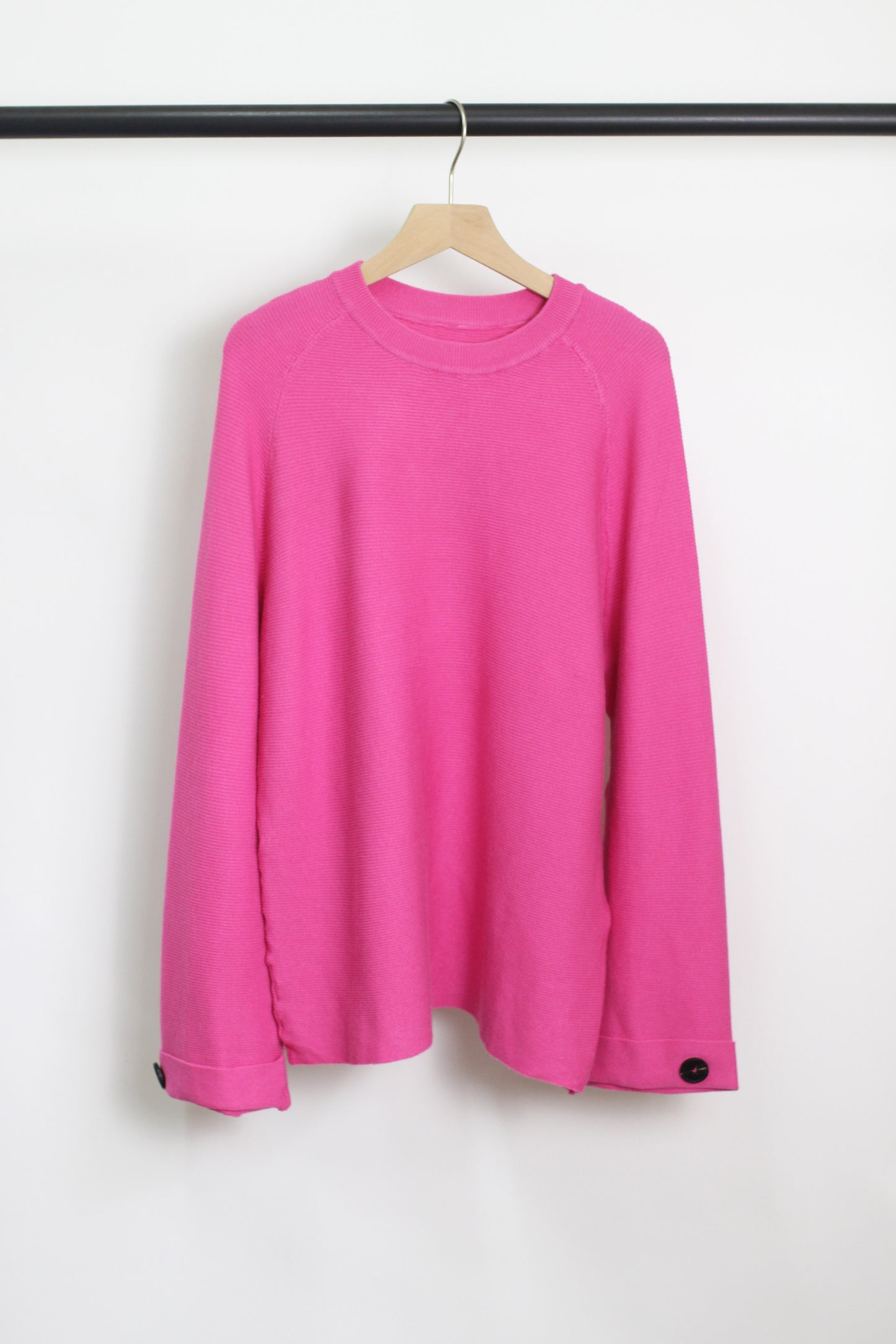 T2408MD20061 - Ribbed Knit Button Cuff Pullover