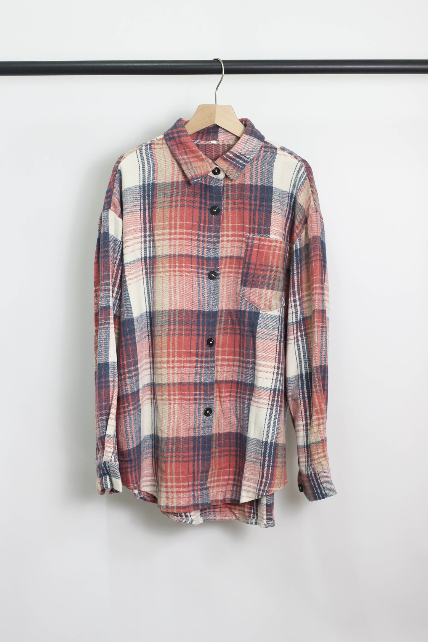 T2408MD84047 - Plaid Flannel Button-Up Shirt