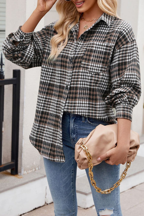 T2408MD84047 - Plaid Flannel Button-Up Shirt