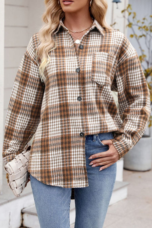 T2408MD84047 - Plaid Flannel Button-Up Shirt