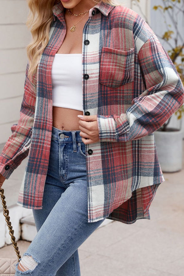 T2408MD84047 - Plaid Flannel Button-Up Shirt