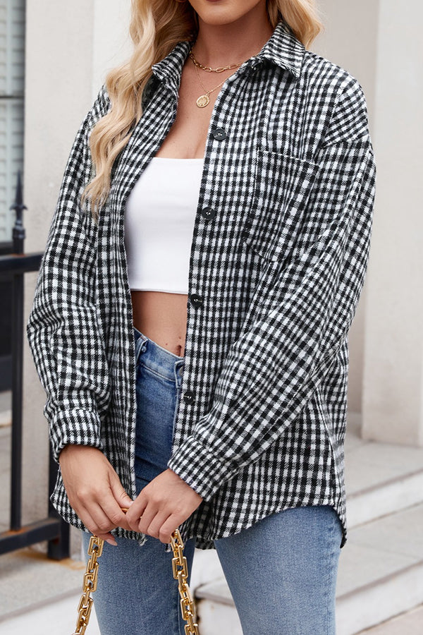 T2408MD84047 - Plaid Flannel Button-Up Shirt