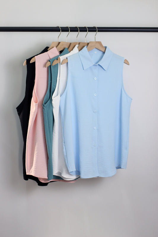 T2412KLD51151 - Women's Sleeveless Button-Up Blouse