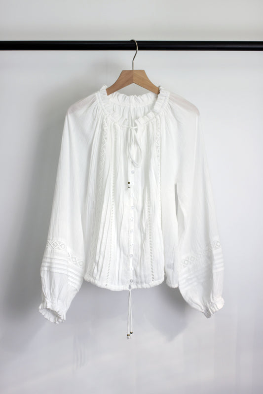 T2502ZNY36972 - Bohemian White Lace Blouse