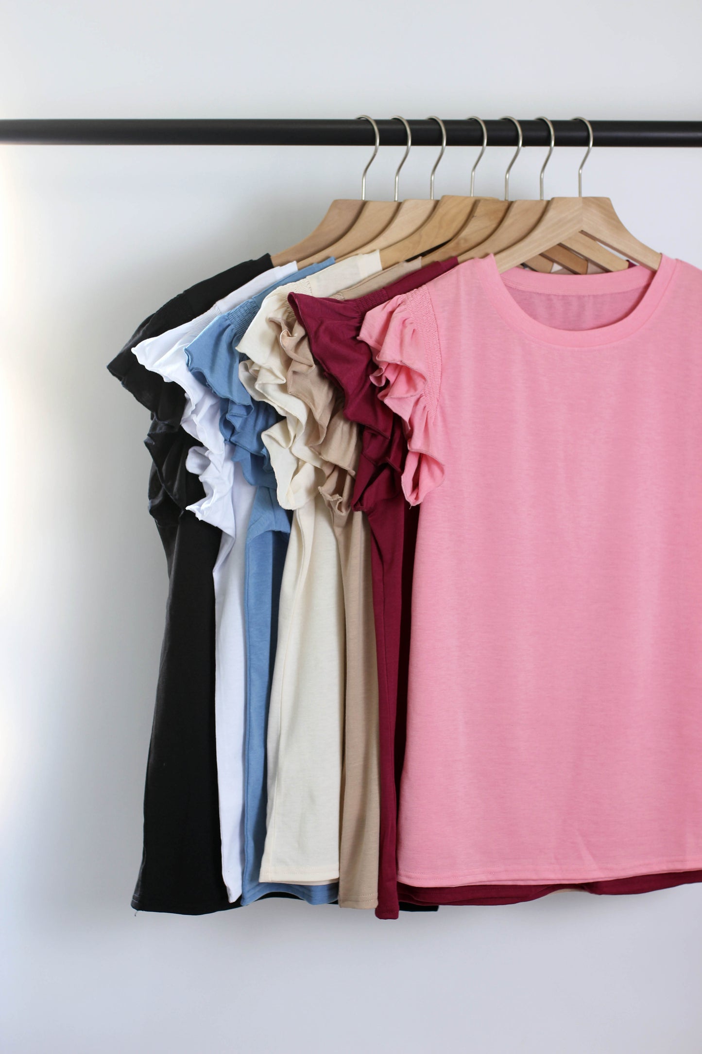 T2503JY66406 - Women's Ruffle Sleeve T-Shirt