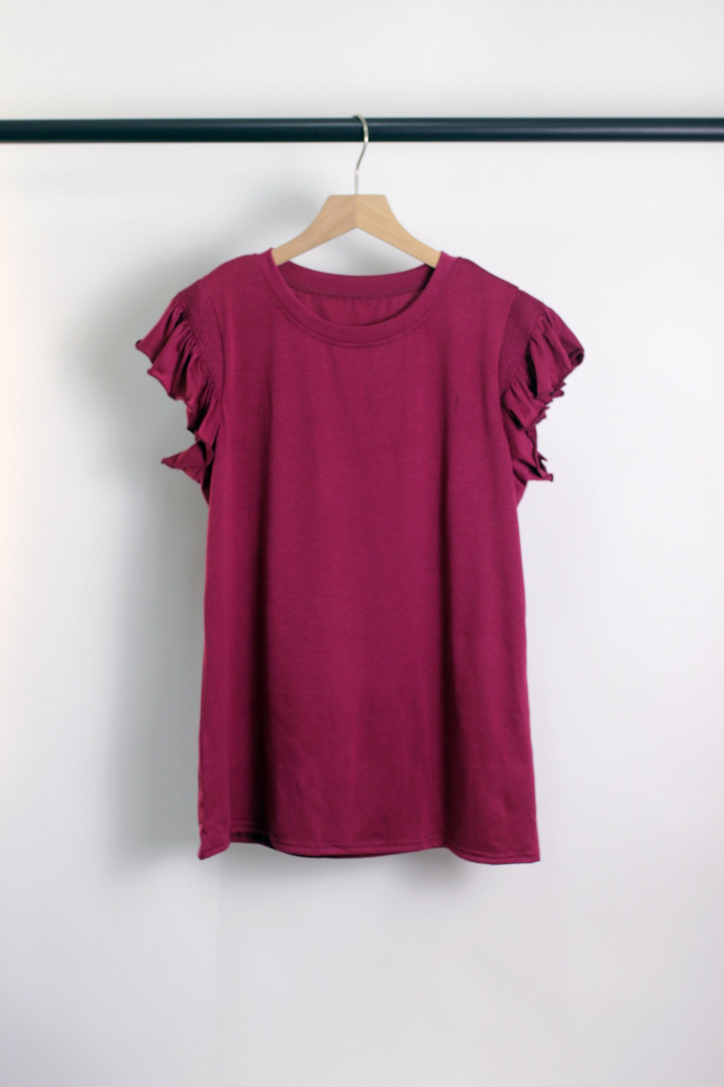 T2503JY66406 - Women's Ruffle Sleeve T-Shirt