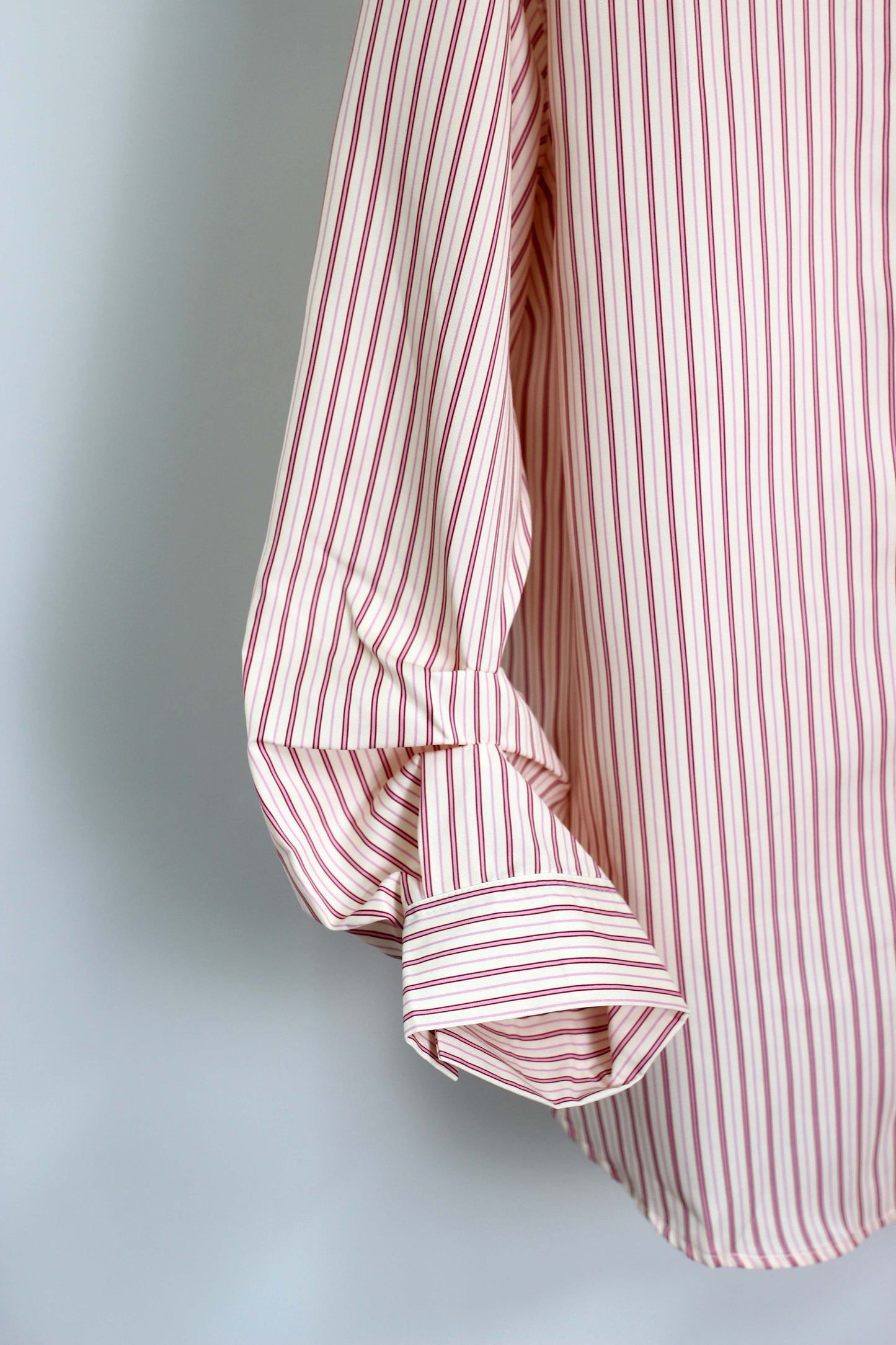 T2505RYY73071 -Striped Balloon Sleeve Button-Up Shirt