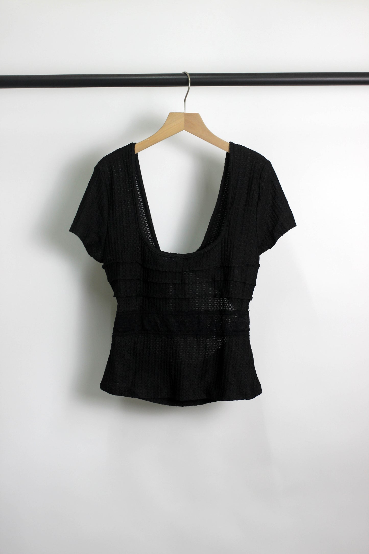 T2506DY69080 - Lace-Trim Textured Knit Top