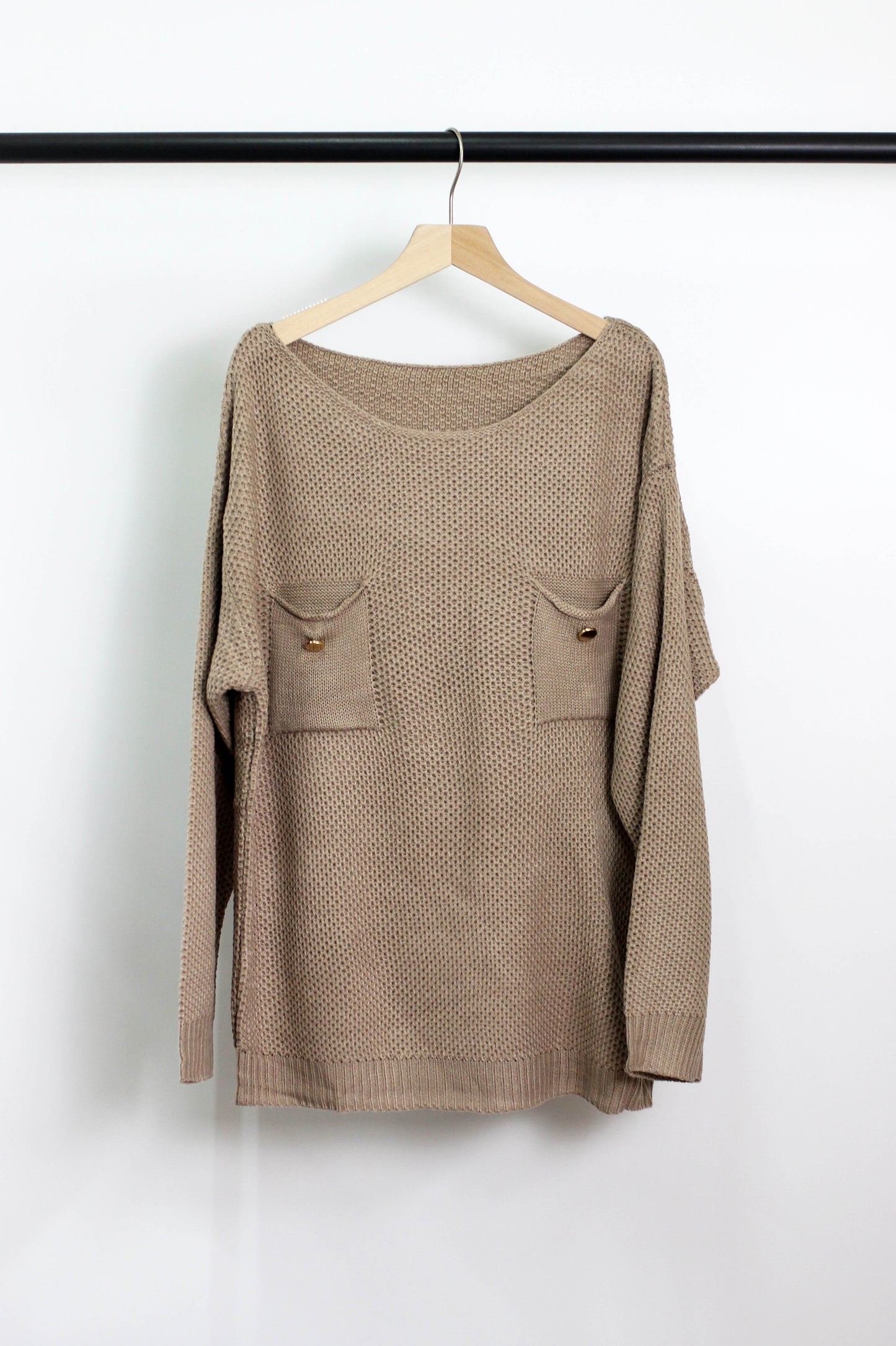 W2406JYYS34629 - WOMEN TEXTURED ACRLIC SWEATER
