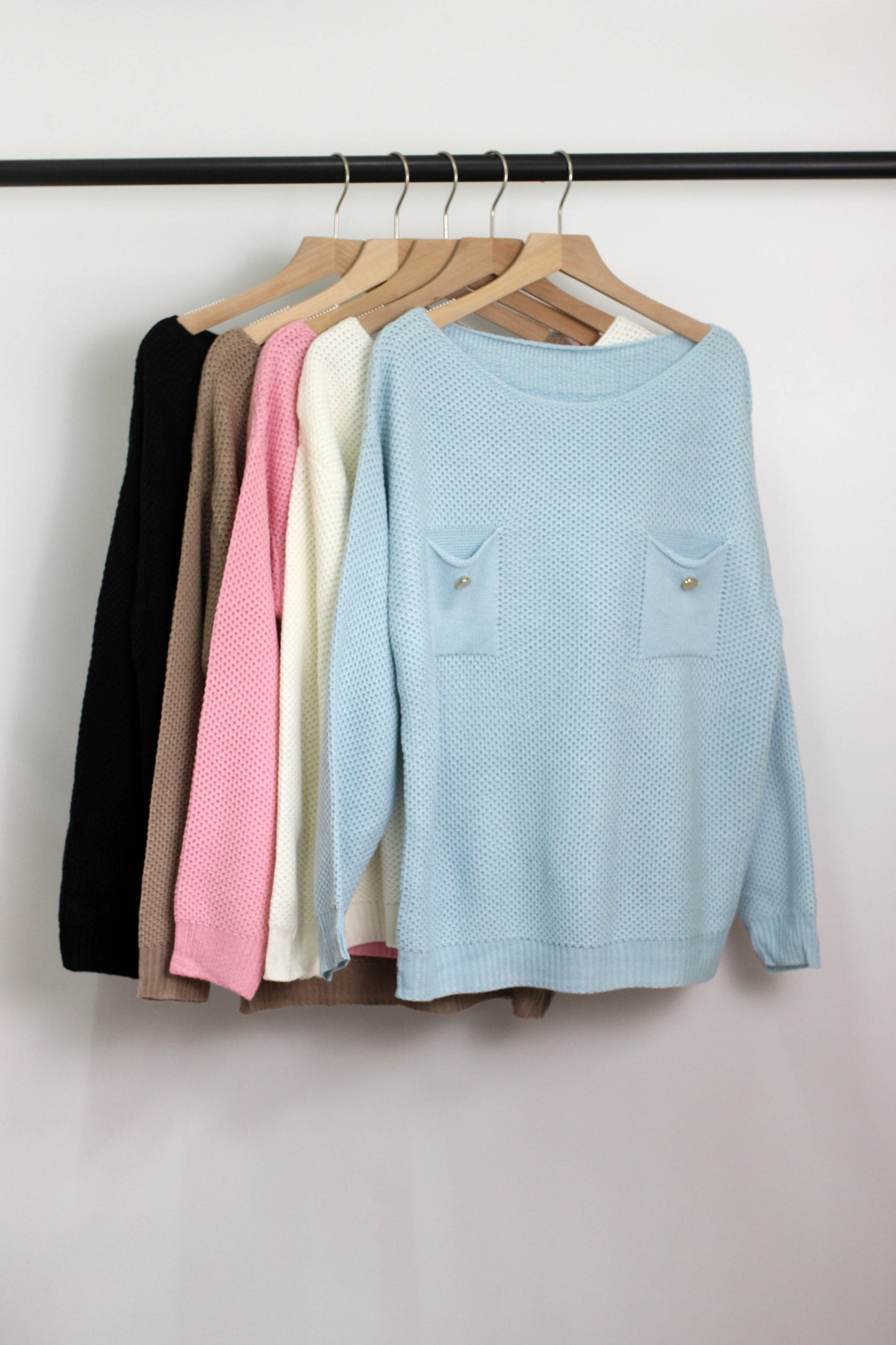 W2406JYYS34629 - WOMEN TEXTURED ACRLIC SWEATER