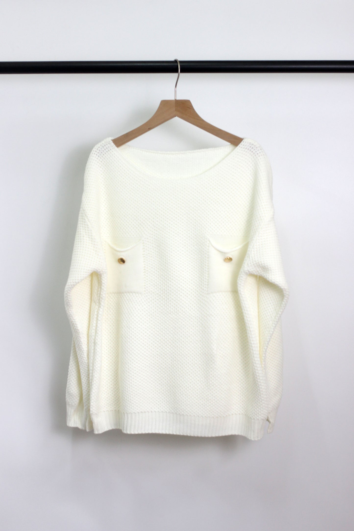 W2406JYYS34629 - WOMEN TEXTURED ACRLIC SWEATER