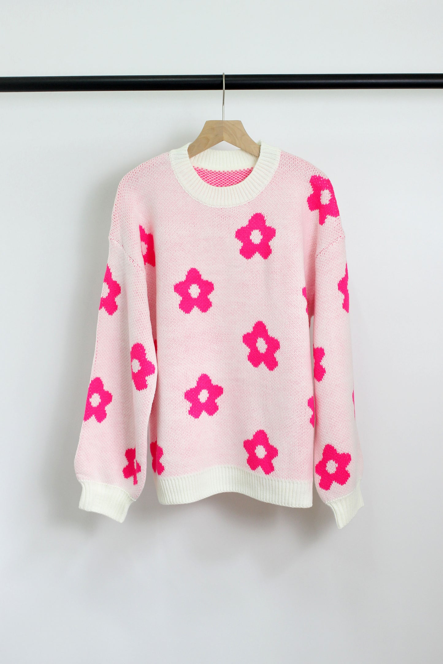 W2406JYYS91758 - FLORAL KNIT SWEATER