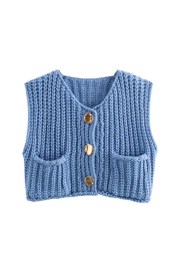 W2406KBZ36375 - CHUNKY KINT POLYESTER SWEATER VEST